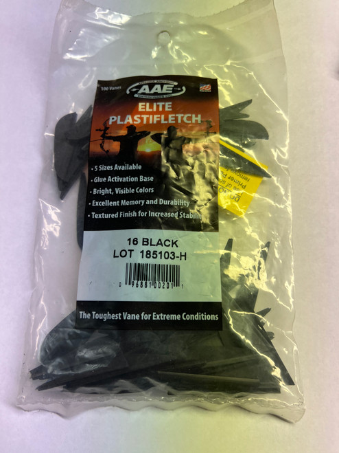 AAE - Elite Plastifletch Vanes - Black - 100pk