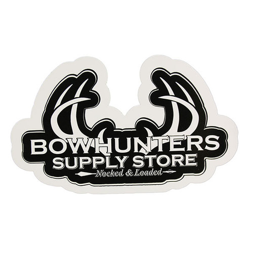 Bowhunters Supply Store 4 x 2.25 Decal w/White Antlers