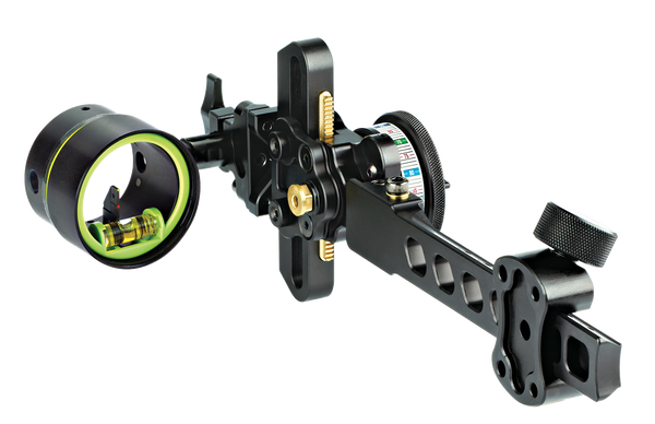 HHA Tetra Tournament Bow Sight - .019 1-Pin With 1 5/8" Scope For Right Hand