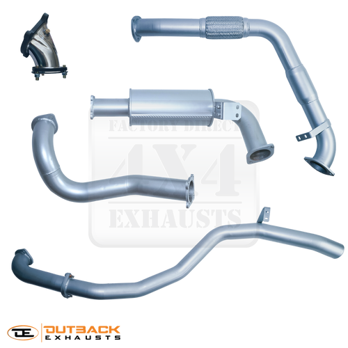 Outback Exhaust system to suit TOYOTA LANDCRUISER 80 Series WAGON 1HD-T 4.2L 6CYL TD 3" 409 Stainless Steel exhaust System