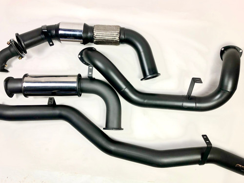 Outback Exhaust system to suit TOYOTA LANDCRUISER 79 Series SINGLE CAB UTE 4.5L V8 TD Turbo Back 3.5" 409 Stainless  Steel Exhaust system