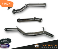 Outback Exhaust system to suit TOYOTA LANDCRUISER 79 Series SINGLE & DOUBLE CAB UTE 4.5L V8  4" DPF Back CERAMIC COATED Exhaust System