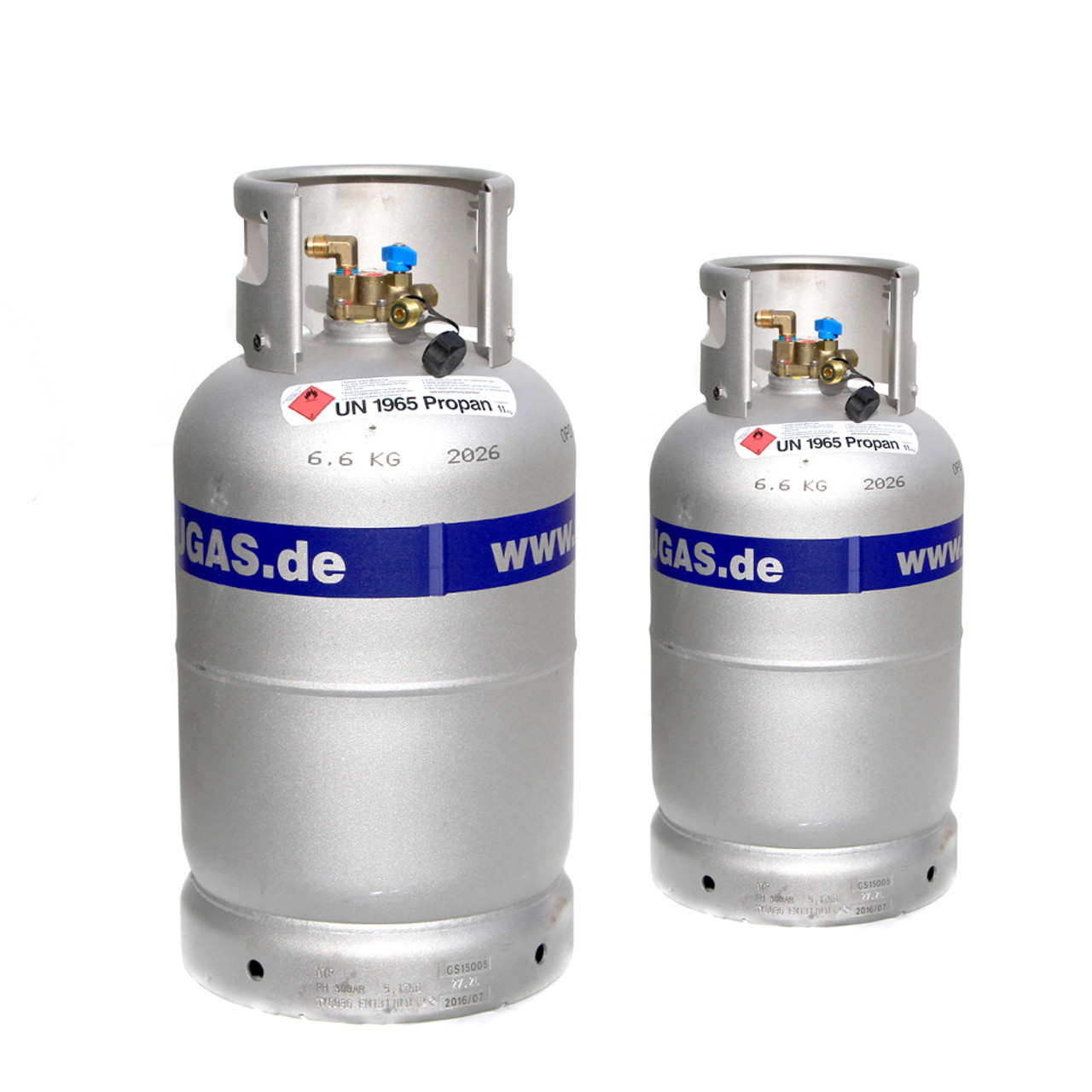 Set of two aluminium Refillable Propane Butane Gas cylinders 27