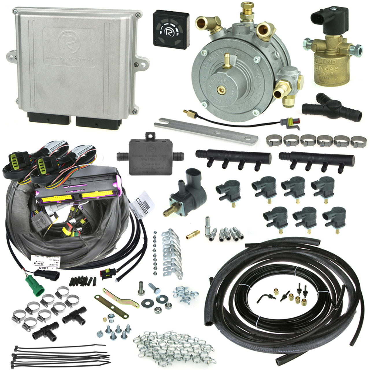 Romano Antonio 8 Cylinders Injection System Autogas Lpg Conversion Kit With Reducer Injectors And All Accessories Romano Antonio 8 Cylinders Injection System Autogas Lpg Conversion Kit With Reducer Injectors And All Accessories
