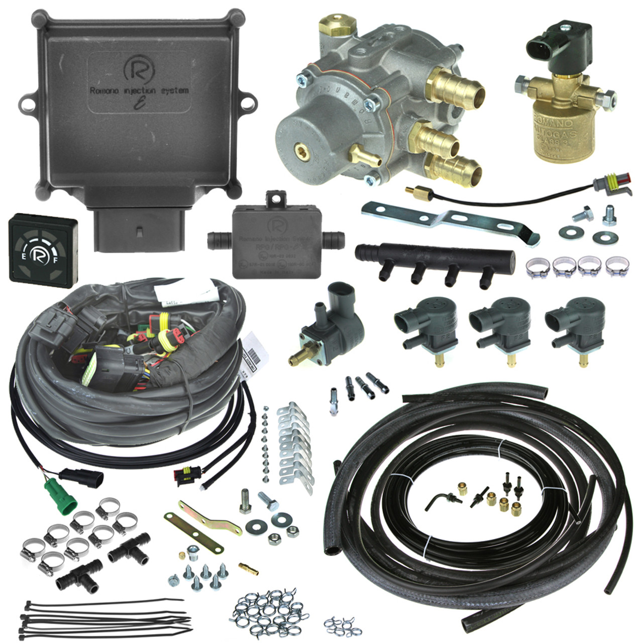 Romano Eco Non Eobd 4 Cylinder Injection System Autogas Lpg Conversion Kit With Reducer Injectors And Romano Eco Non Eobd 4 Cylinder Injection System Autogas Lpg Conversion Kit With Reducer Injectors And
