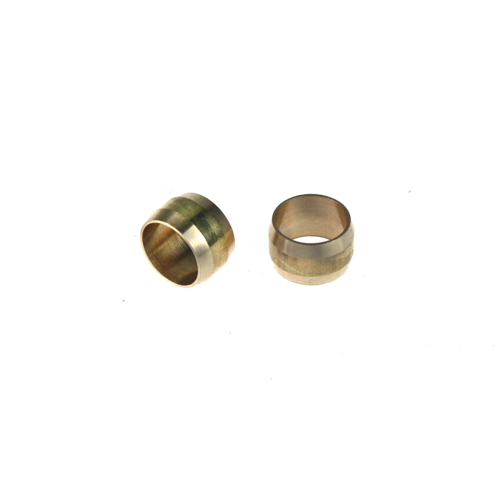 2-Pack Super Crown 10mm Brass Olive Barrel Compression Sleeves – For Pipes/Ferrules