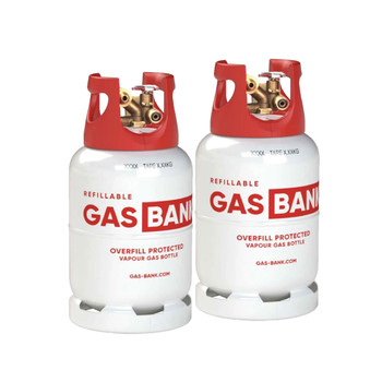 GasBank SLIM LS DUO 6kg twin pack set of 2 refillable steel LPG cylinders for motorhome gas locker
