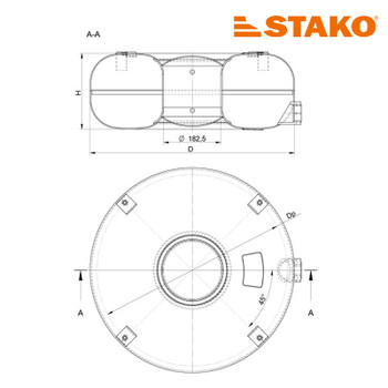 STAKO 720-240-83Liters 0degrees Full Toroidial Internal Tank STAKO 720-240-83Liters 0degrees Full Toroidial Internal Tank