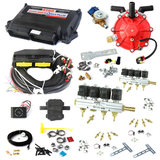 ac stag 8 cylinder autogas conversion kit qmax plus obd with 250hp reducer 8 injectors