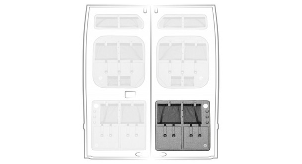 Rear Door Campervan Organizer Citroen Jumper/ Fiat Ducato Grey bottom left