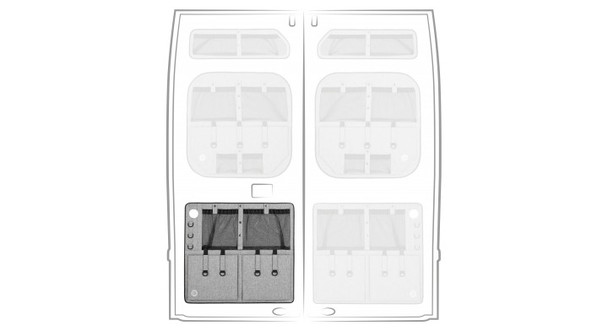 Rear Door Campervan Organizer Citroen Jumper/ Fiat Ducato Grey bottom right