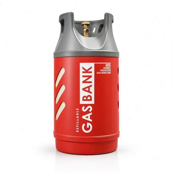 GasBank SINGLE 10kg 24.5L Composite Light LPG Refillable Gas Cylinder