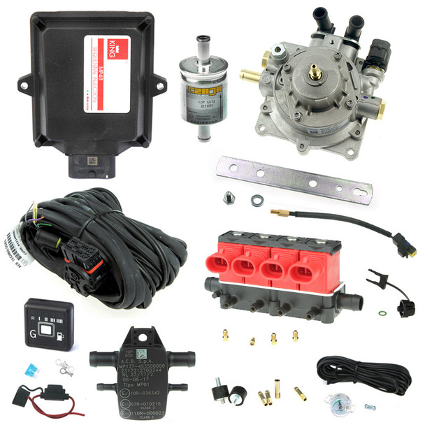 king mp48 4 cylinders ecu lpg controller with valtek cpr reducer and valtek type 32 injectors autogas lpg conversion kit