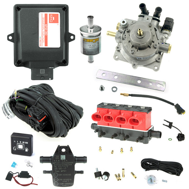 king mp48 obd 4 cylinders ecu lpg controller with valtek cpr reducer and valtek type 32 injectors autogas lpg conversion kit