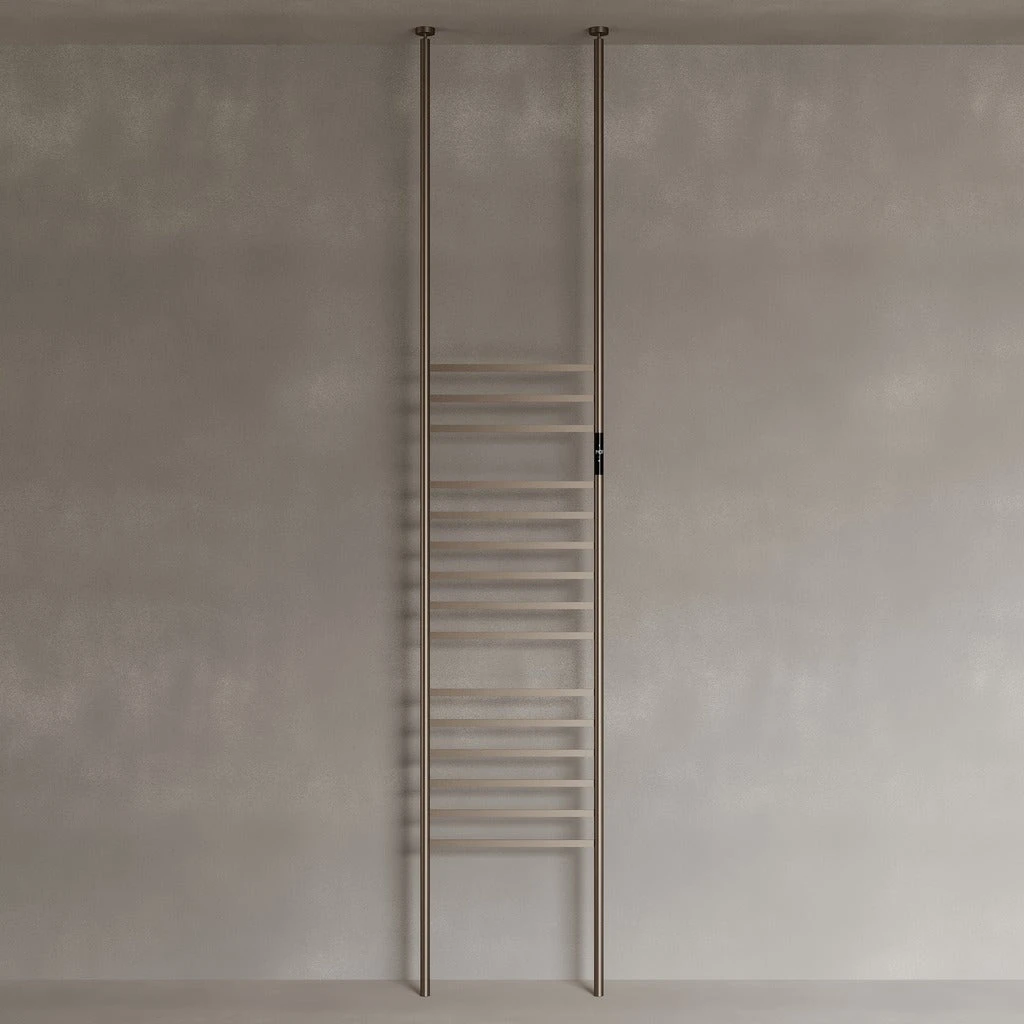 Floor-To-Ceiling 15 Rod Heated Towel Rack with Digital Display