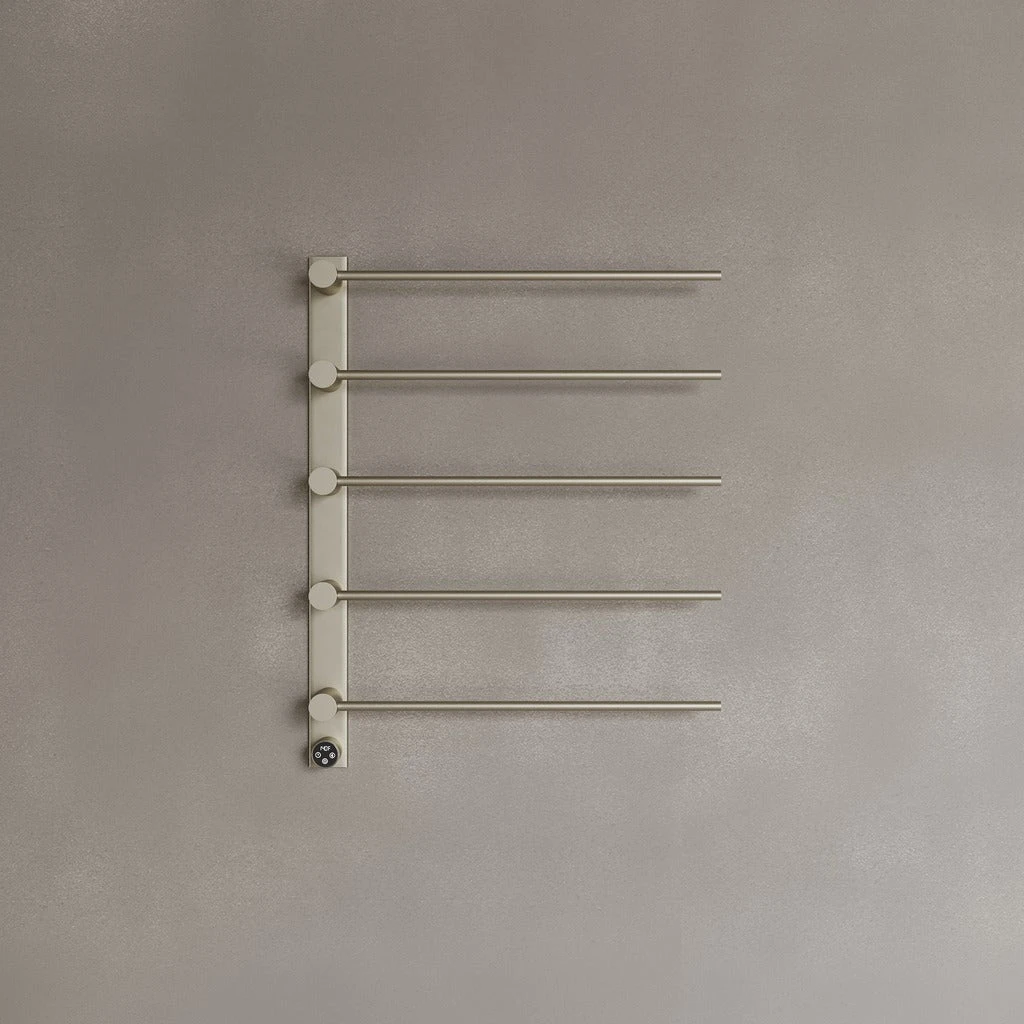 Wall-Mounted 5 Rod Heated Towel Rack with Digital Display