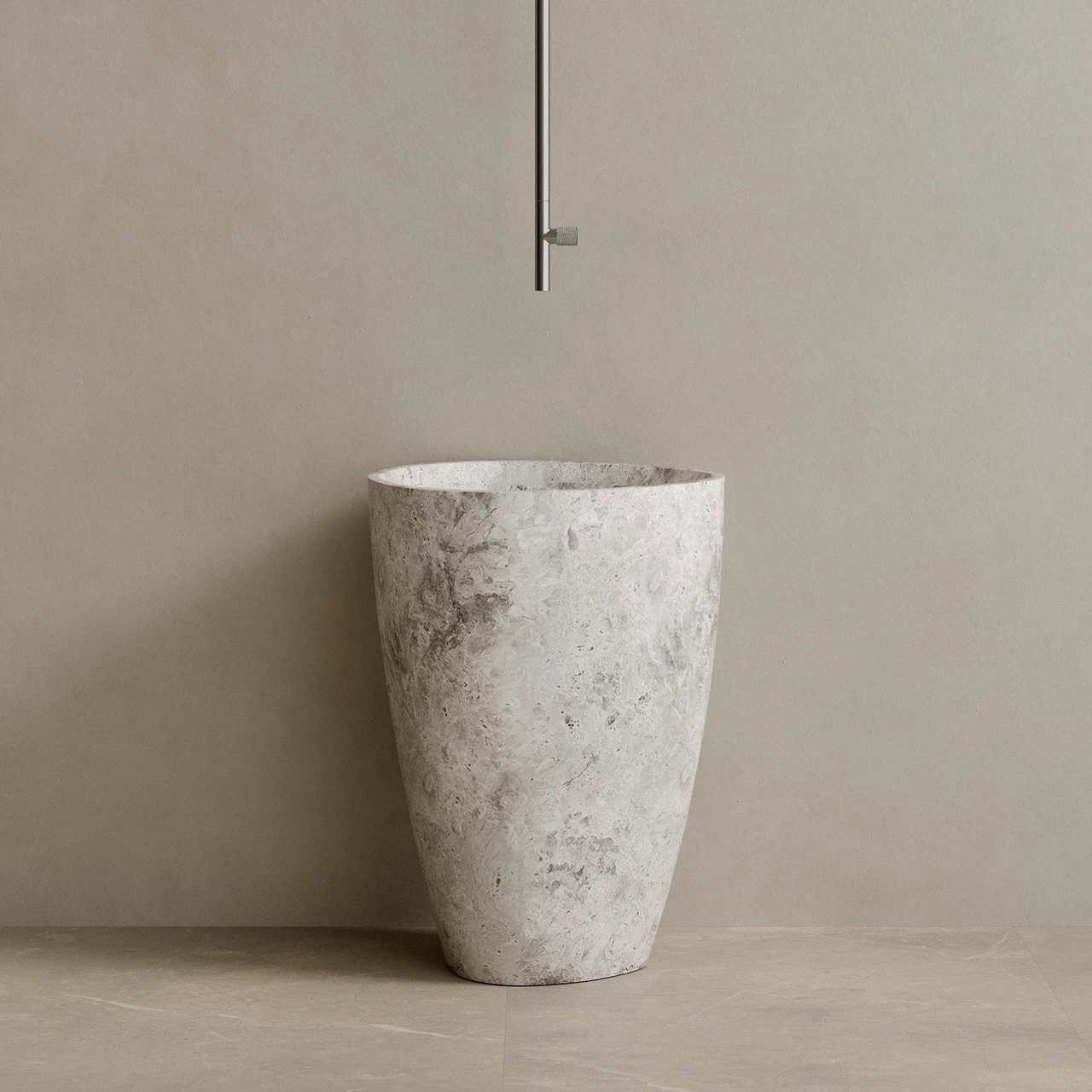 Fluvio Handcrafted Stone Pedestal Sink