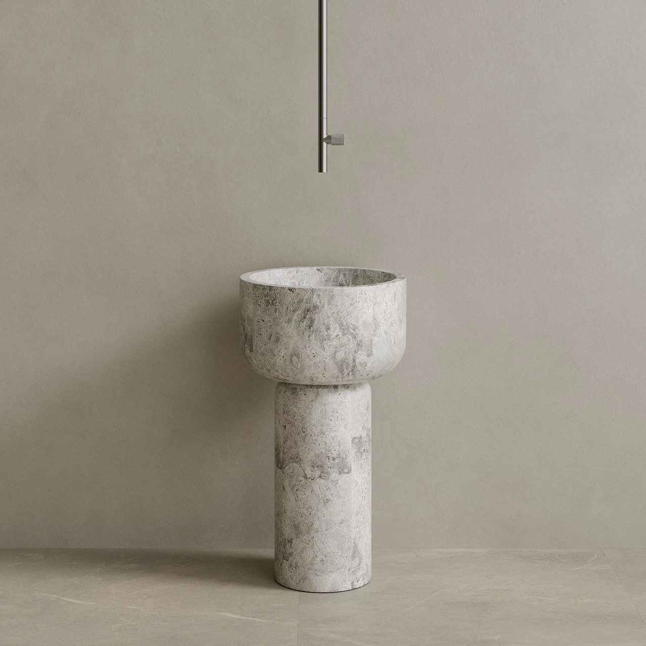 Veso Handcrafted Stone Pedestal Sink