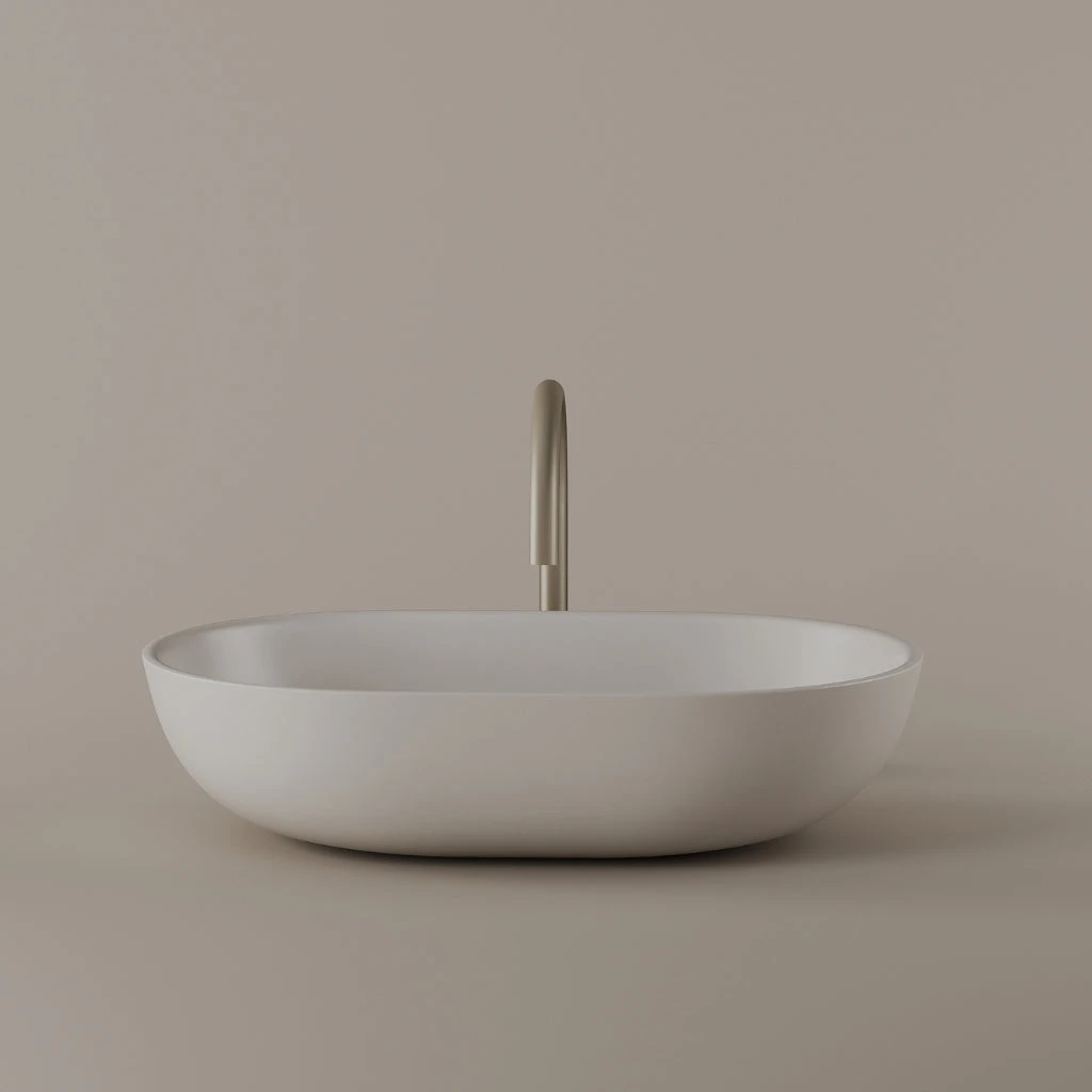 Oval Concrete Vessel Sink 21" x 14"