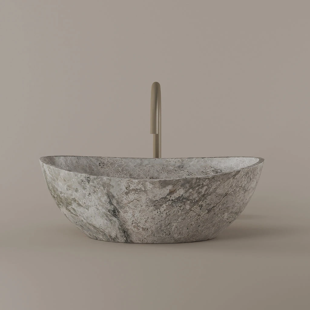 Tapered Marble Vessel Sink 21" x 14"