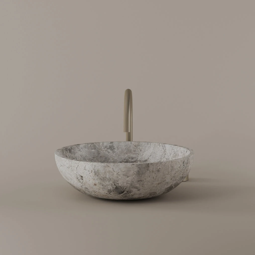 Round Marble Vessel Sink 16"