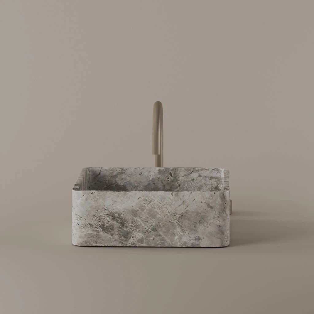 Square Marble Vessel Sink 14" x 14"