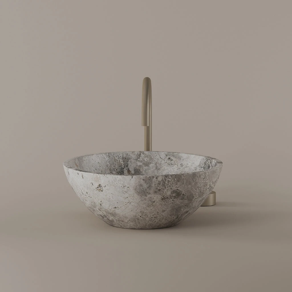 Round Marble Vessel Sink 16"