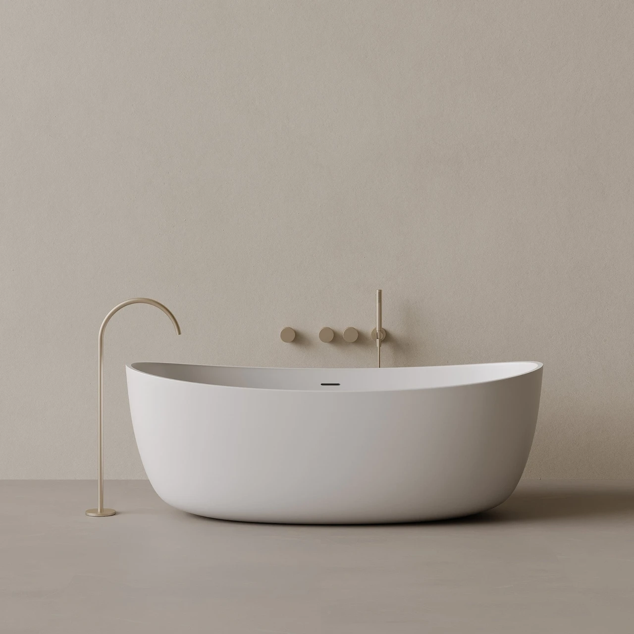 70" x 33" Oval Concrete Freestanding Bathtub