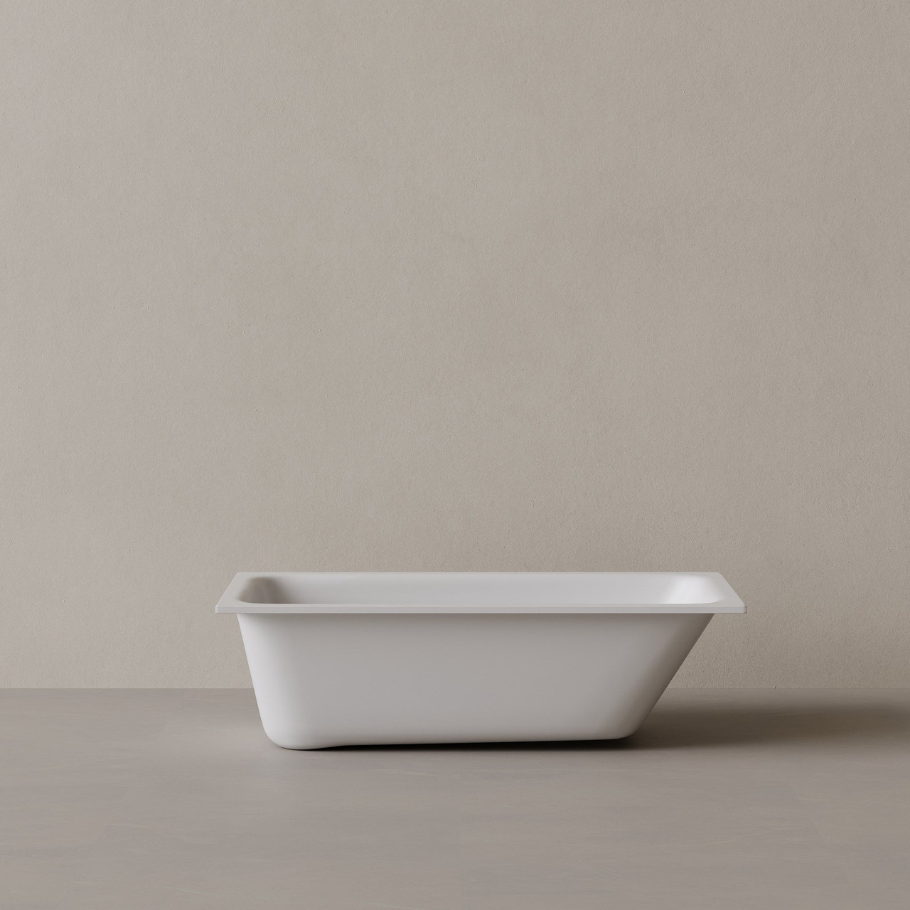 59" x 30" Solid Surface Stone Resin Drop-In Undermount Bathtub Right Incline