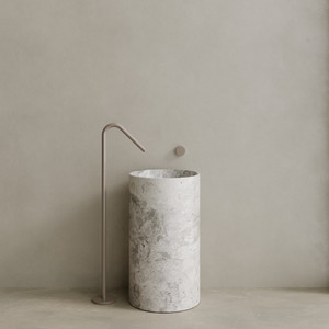 Orbita Handcrafted Stone Pedestal Sink