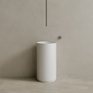 18" x 34" Solid Surface Stone Resin Round Pedestal Sink