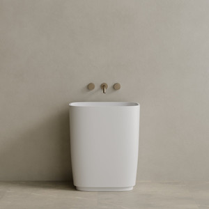 29" x 34" Solid Surface Stone Resin Pedestal Sink