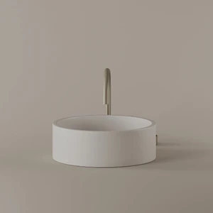Round Concrete Vessel Sink 14"