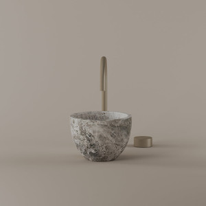 Round Marble Vessel Sink 9"
