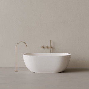 59" x 30" Concrete Oval Freestanding Bathtub