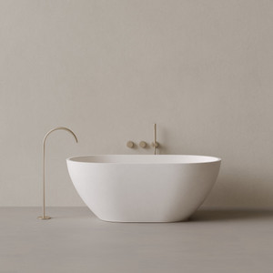 65" x 31" Concrete Oval Freestanding Bathtub