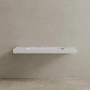 60" Floating Stone Resin Vanity Top with Single Sink