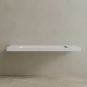 72" Floating Stone Resin Vanity Top with Single Sink