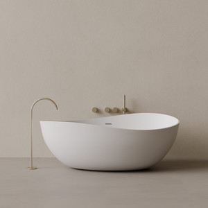 72" x 44" Oval Concrete Freestanding Bathtub