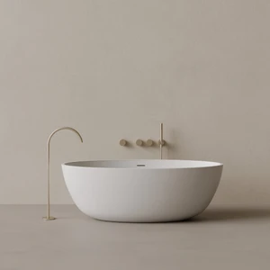 64" x 30" Oval Concrete Freestanding Bathtub