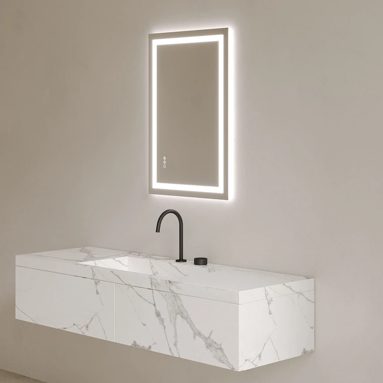24" x 36" Rectangular LED Bathroom Mirror Dimmable and Anti Fog