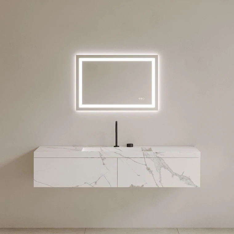 24" x 36" Rectangular LED Bathroom Mirror Dimmable and Anti Fog