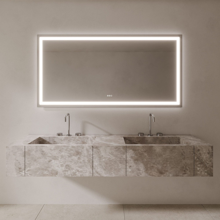 72" x 36" Oversized LED Bathroom Mirror Dimmable and Anti Fog