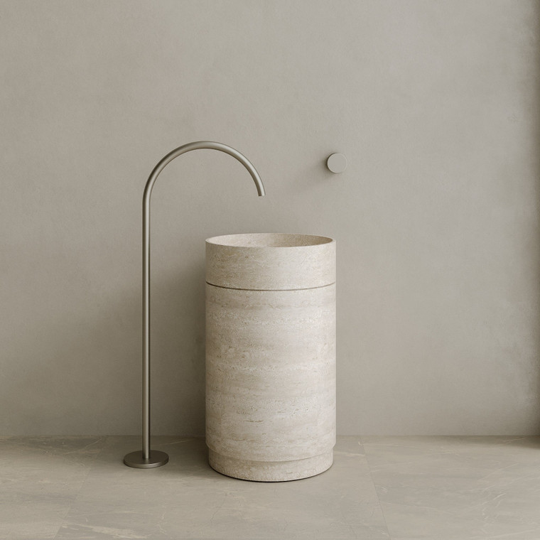Rotundi Handcrafted Stone Pedestal Sink
