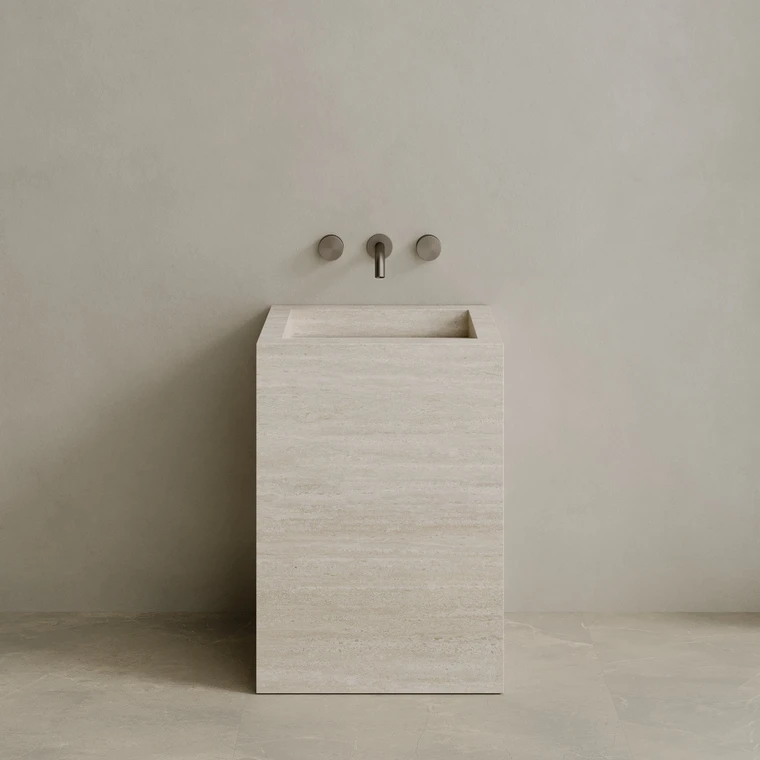 Quattro Handcrafted Stone Pedestal Sink