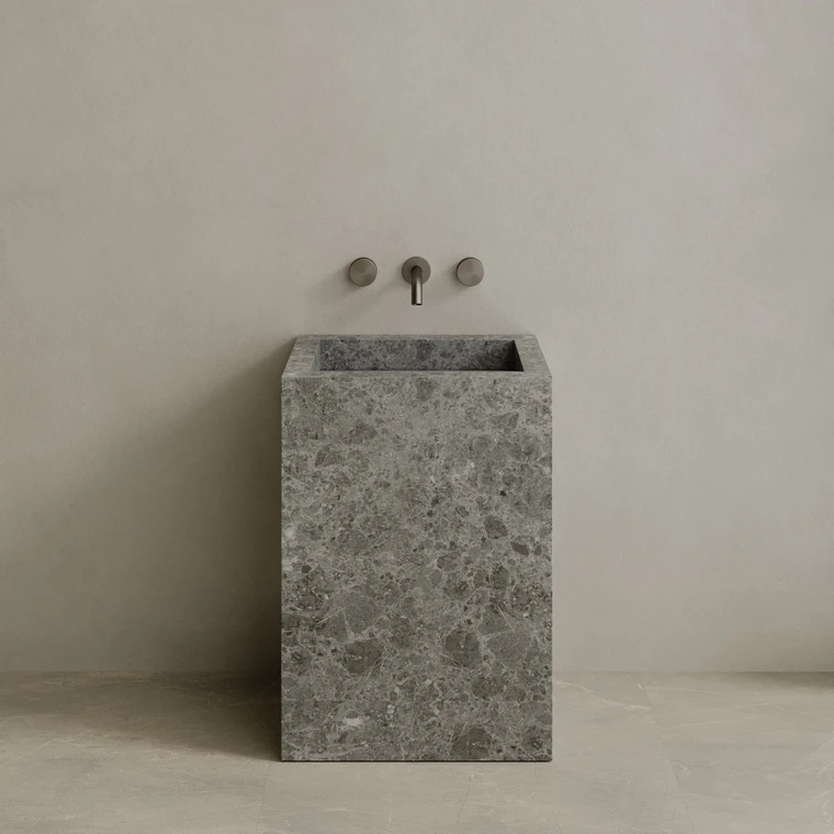 Quattro Handcrafted Stone Pedestal Sink