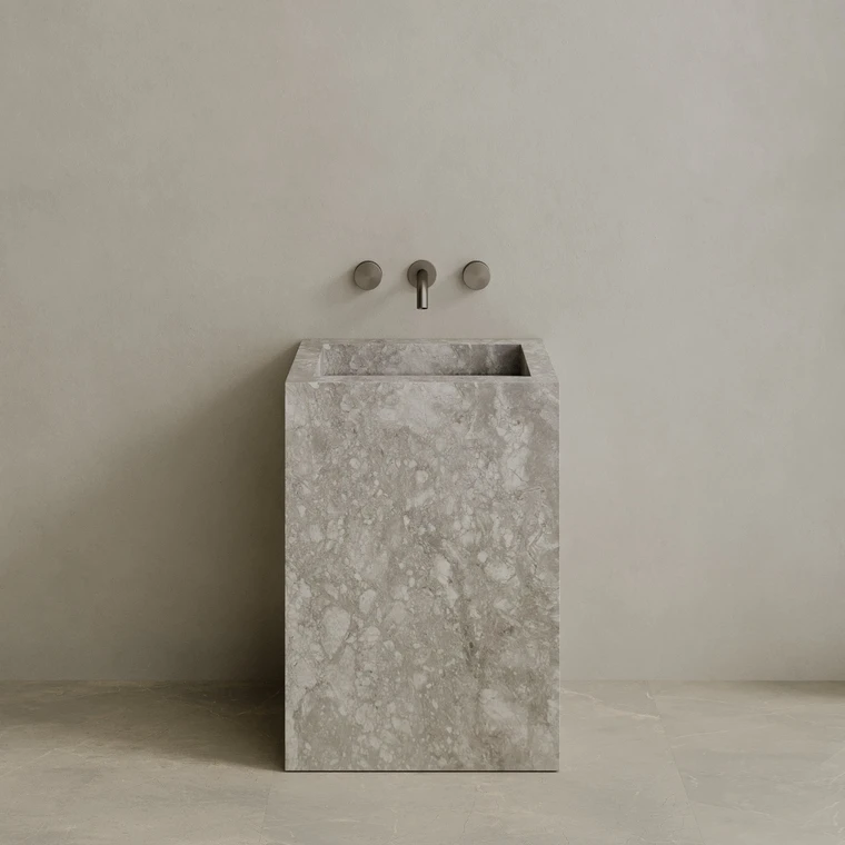 Quattro Handcrafted Stone Pedestal Sink