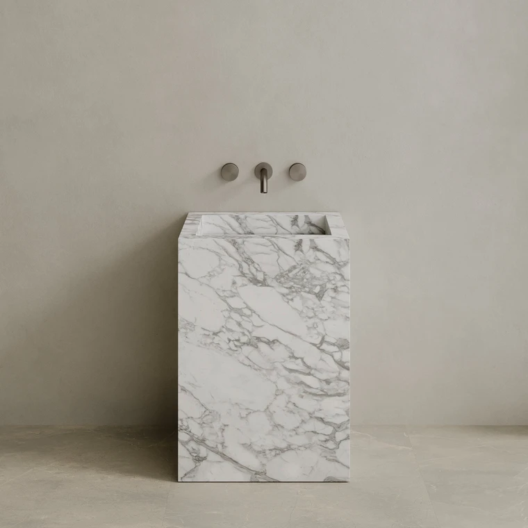Quattro Handcrafted Stone Pedestal Sink