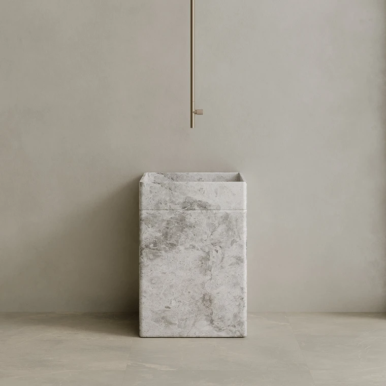 Rovella Handcrafted Stone Pedestal Sink