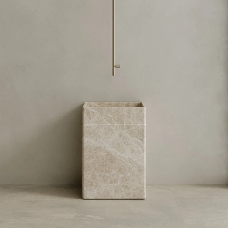 Rovella Handcrafted Stone Pedestal Sink